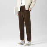 秋冬木棉绒西裤松紧腰修身休闲裤黑色K8093-P72（128）无影墙，男装休闲裤，电商A159