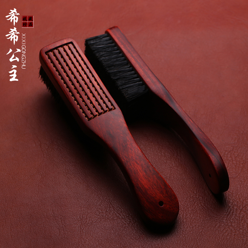 猪鬃毛刷硬毛绑线紫檀木柄文玩刷子万毛刷保养包浆上色核桃金刚