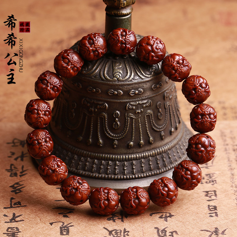 天然紫金招财鼠菩提子
