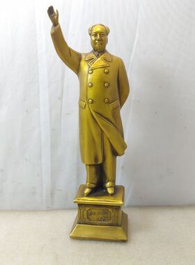 毛主席铜像黄铜全身挥手站像雕塑礼品毛泽东客厅风水摆件故居款