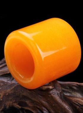 玉石原石红黄玉扳指男士大拇指扳指霸气装饰口径随机