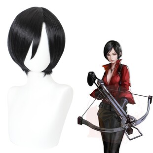 嗨coser 最终季生化危机 艾达·王cos假发 黑色 32cm 收脸479C