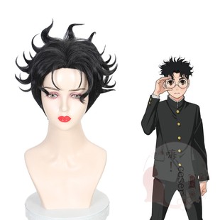 嗨coser 超自然武装当哒当 高仓健 cos假发 黑色打毛顶短发