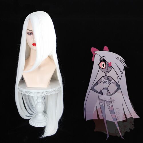 嗨coser 地狱客栈 维姬cos假发 白色头皮款长直发玫瑰网