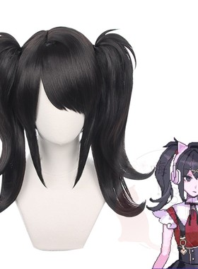 嗨coser 主播女孩重度依赖 糖糖 黑色 cos假发 双虎口夹造型497A