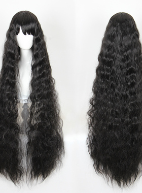 嗨coser 日常网红少女假发lolita小羊卷120cm自然黑长发