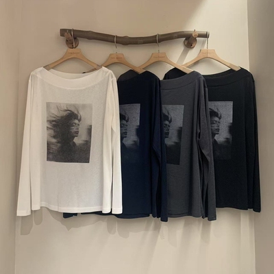 长袖欧货薄款印花图案女