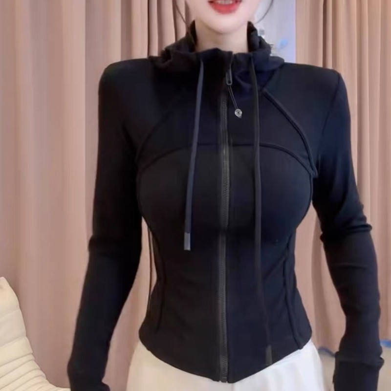 韩版短款螺纹棉连帽短外套