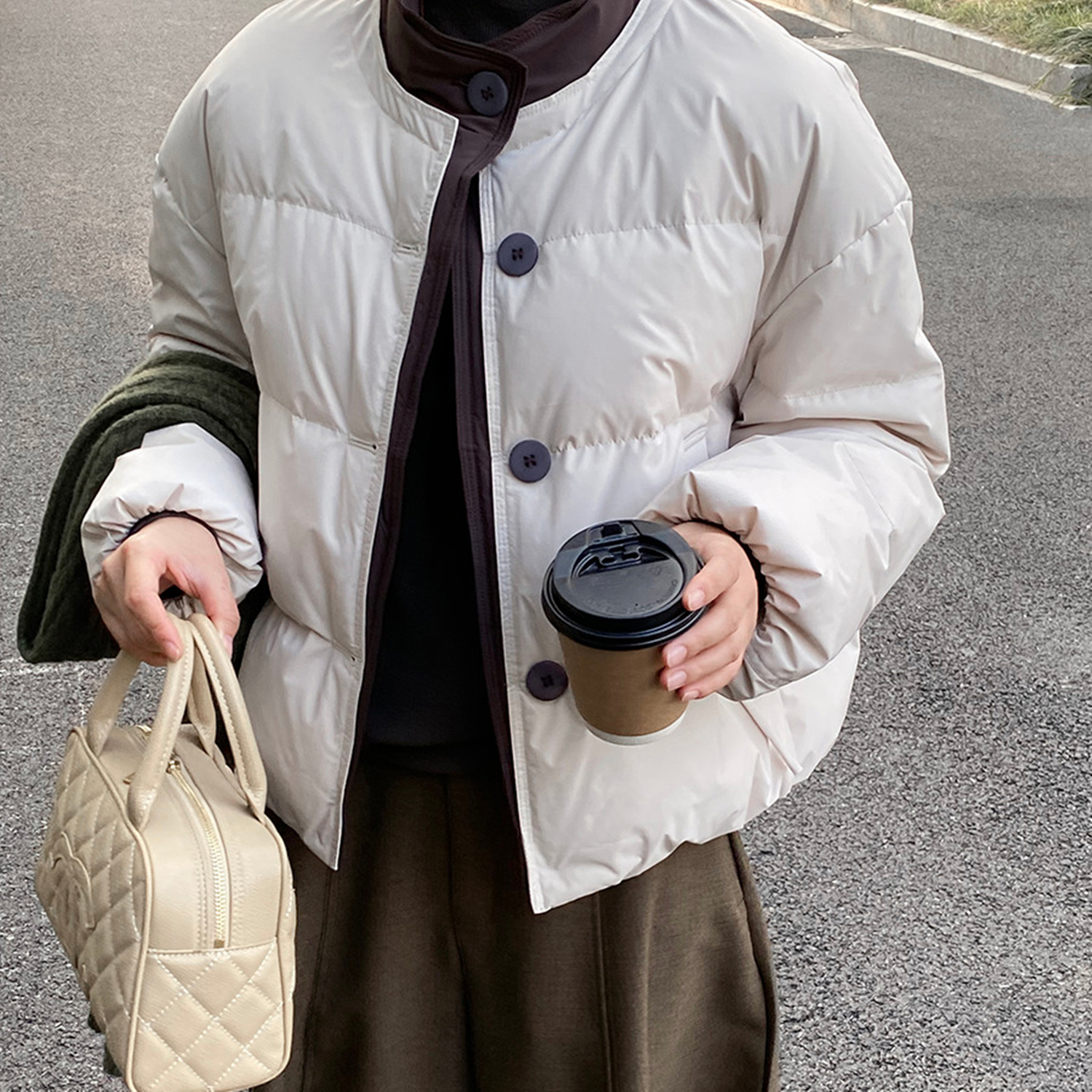 高级感面包服休闲羽绒服外套女