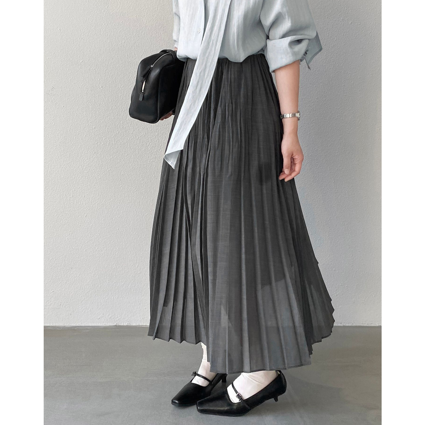 高级感韩版气质显瘦百褶裙2026春季新款半身裙女宽松灰色休闲长裙,女装/女士精品,半身裙,淘宝优惠券,粉丝福利购,淘宝优惠卷