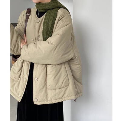 保暖复古工装棉服外套女面包服