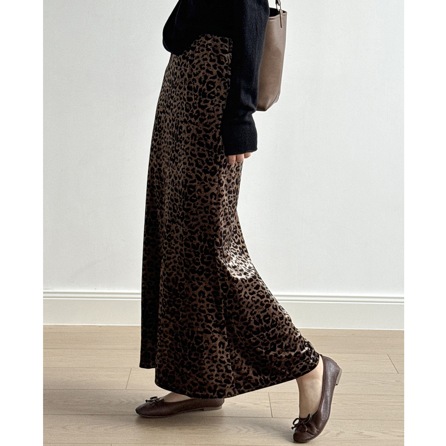 复古豹纹丝绒半身裙女2025秋冬新款高腰显瘦包臀A字裙高级感长裙