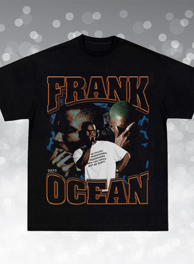 Frank Ocean Vintage t shirt 说唱嘻哈饶舌复古大印花圆领t恤