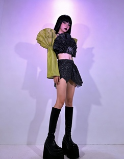 亮片牛仔造型感摇滚女团舞台演出服走秀设计感女歌手