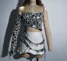 Y3K银色女团演出服穿搭同款女歌手大码定制