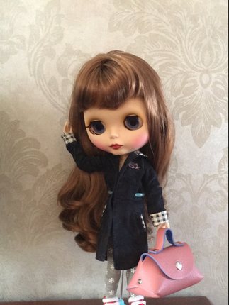 迷你PU包3小布Blythe外套娃娃连帽大衣可儿丽芙Pullip6分BJD娃衣