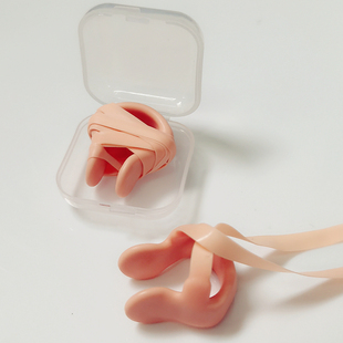 男女成人潜水夹鼻器 备配件 肉色硅胶带绳防脱落鼻夹 防进水游泳装