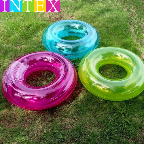 INTEX救生圈透明色网红大童纯色