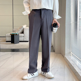新款男高级感小直筒宽松休闲裤英伦痞帅长裤A202K1906P65，男装休闲裤，星座1311（原A202）