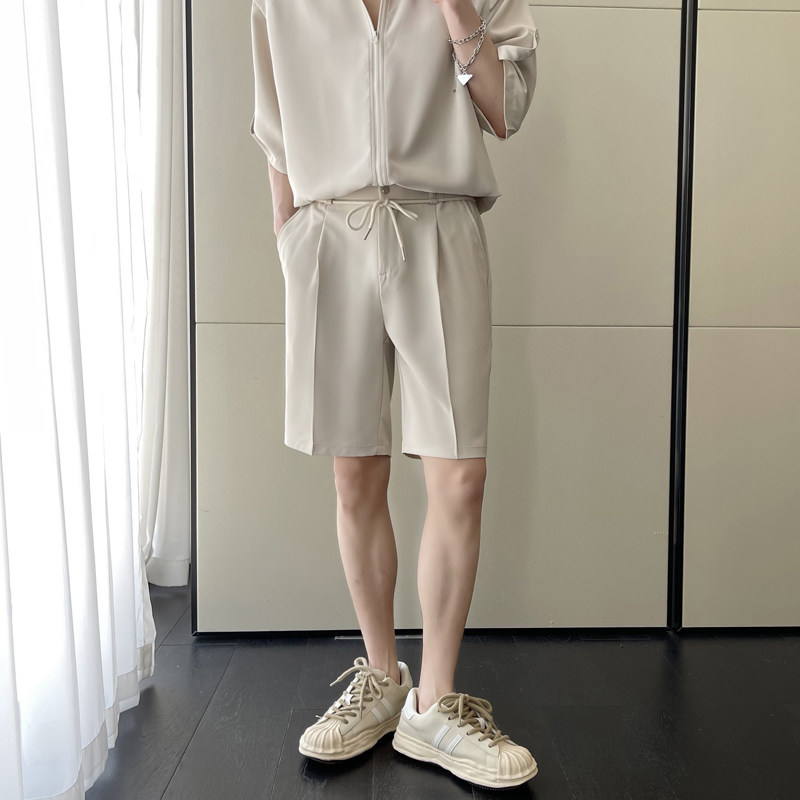 2025男士夏季薄松紧短款西裤冰丝休闲五分裤直筒短裤A202DK31P50,男装西裤,星座1311（原A202）