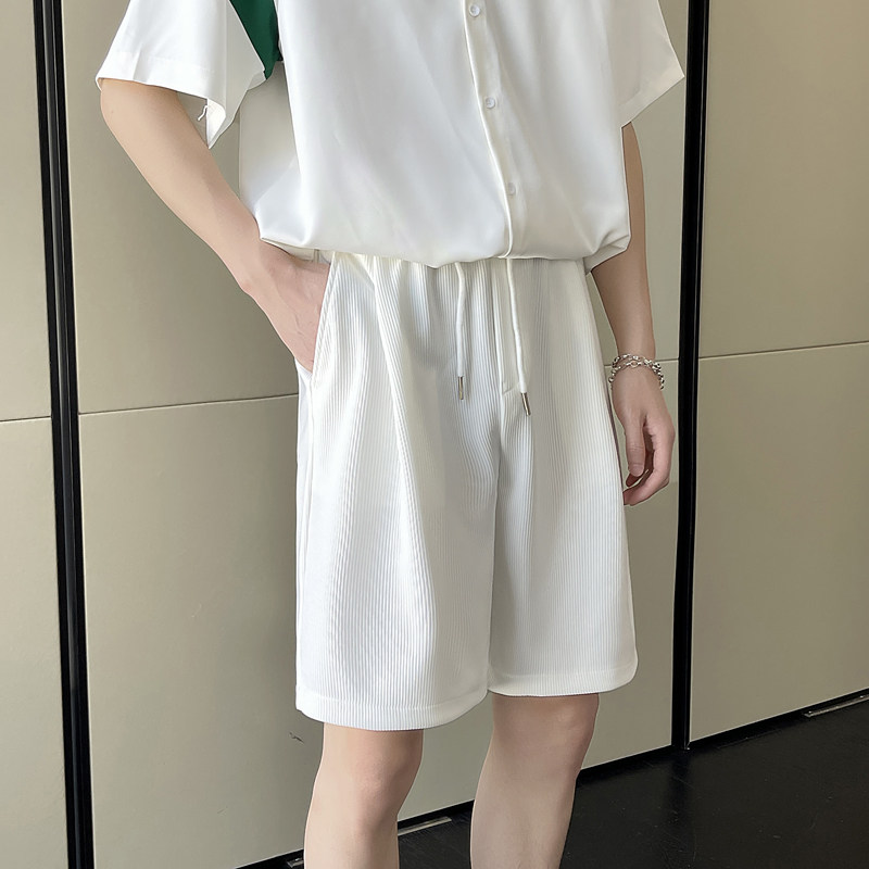 夏季新款宽松条纹短裤ins中裤百搭褶皱垂感男裤A202DK059P50，男装牛仔裤，星座1311（原A202）