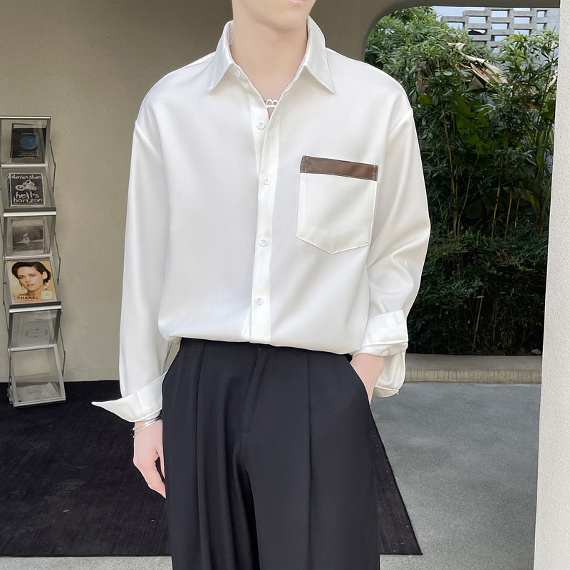 2025秋冬新款男士英伦落肩宽松简约长袖衬衫A202CS318P65,男装衬衫,星座1311（原A202）