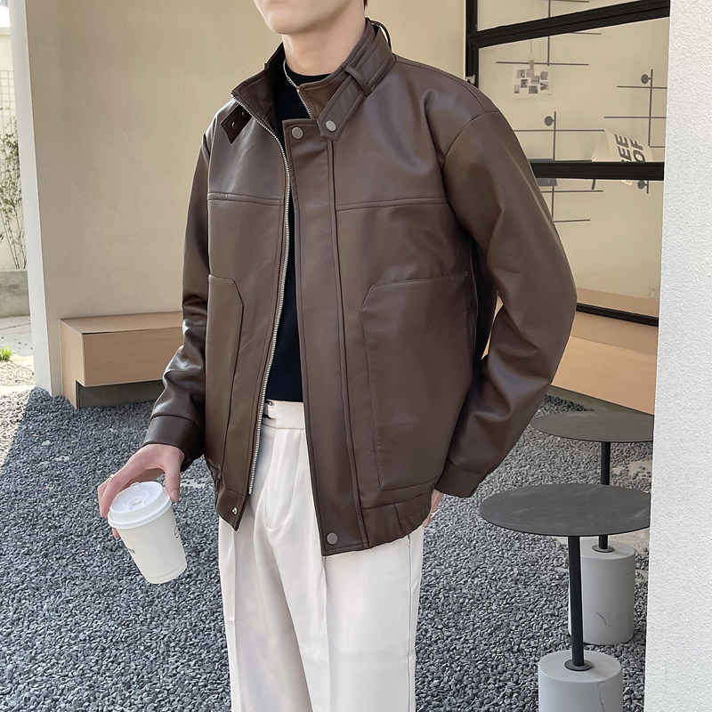 轻奢皮衣外套男士PU皮夹克上衣休闲机车服A202PY805P125，男装夹克，星座1311（原A202）