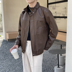 轻奢皮衣外套男士PU皮夹克上衣休闲机车服A202PY805P125，男装夹克，星座1311（原A202）