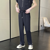 2025夏季新款冰丝垂感直筒休闲裤宽松长裤抖音A202K1558P65，男装休闲裤，星座1311（原A202）