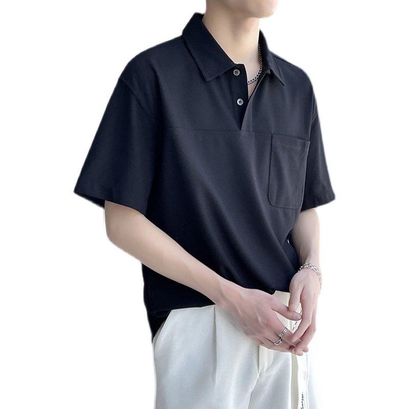 夏季新款宽松轻奢百搭男士短袖Polo衫落肩上衣潮A202T2010P55,男装T恤,星座1311（原A202）