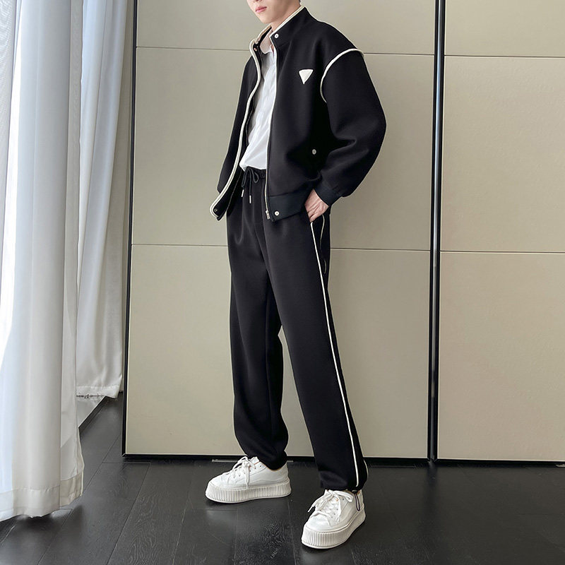 2025春夏轻熟宽松韩版拼接撞色运动休闲套装外套A202TZ1002P180,男装休闲套装,星座1311（原A202）