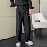 2025春夏新款男士宽松直筒拖地轻奢高级感ins休闲裤潮A202K621P65，男装休闲裤，星座1311（原A202）
