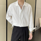 2025春夏高级感韩版宽松落肩双排扣休闲长袖衬衫潮A202CS338P65，男装衬衫，星座1311（原A202）