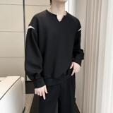 2025春季新款男士重磅V领卫衣宽松套头拼色长袖上衣A202WY320P75，男装卫衣，星座1311（原A202）