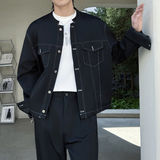 2025秋冬立领高级感短款辑明线宽松百搭夹克外套1311JK0012P120，男装夹克，星座1311（原A202）