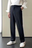 新款男高级感小直筒宽松休闲裤英伦痞帅长裤A202K1906P65，男装休闲裤，星座1311（原A202）