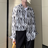 2025春夏新款男韩版ins斑马纹长袖衬衫轻奢痞帅上衣A202CS010P60，男装衬衫，星座1311（原A202）
