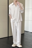 2025夏冰丝痞帅可调节袖长袖衬衫休闲裤套装上衣A202TZ618P130，男装衬衫，星座1311（原A202）
