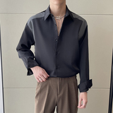 2025高级感男士英伦简约拼皮宽松落肩长袖衬衫A202CS520P65，男装衬衫，星座1311（原A202）