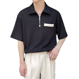 2025夏季男高品质英伦宽松短袖polo衫潮流翻领t恤A202T2018P50，男装Polo衫，星座1311（原A202）