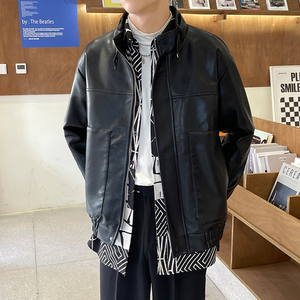 轻奢皮衣外套男士PU皮夹克上衣休闲机车服 A202PY805P125图片