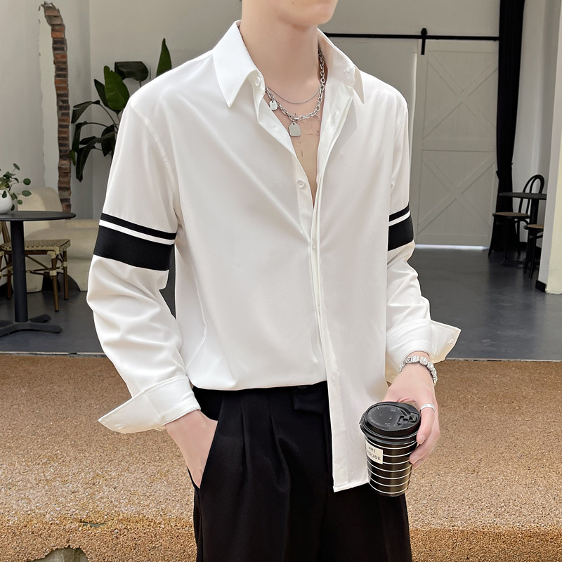 2025春夏新款轻熟风轻奢高级感拼接落肩宽松长袖衬衫A202CS510P65，男装衬衫，星座1311（原A202）
