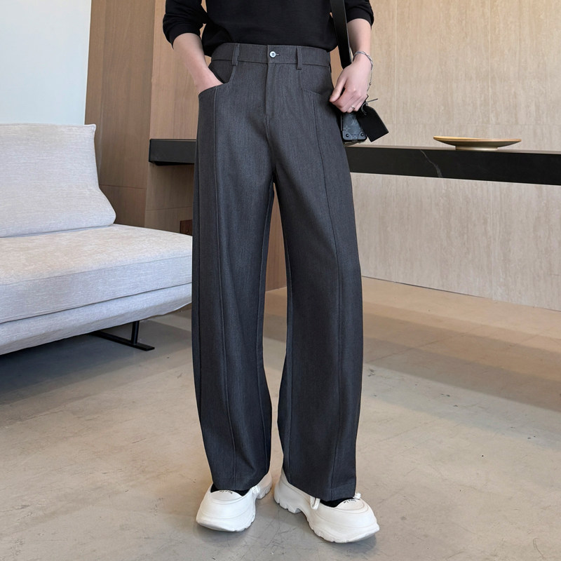 2026高级感老钱男士牛仔显瘦百搭阔腿直筒长裤1311K609P75，男装休闲裤，星座1311（原A202）