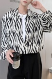 2025春夏新款男士斑马纹长袖衬衫轻奢痞帅上衣A202CS010P60，男装衬衫，星座1311（原A202）