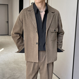 2025毛呢秋冬小西装男宽松潮流高级感痞帅休闲西服A202XZ202P125，男装西服套装，星座1311（原A202）