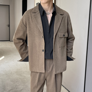 2025毛呢秋冬小西装男宽松潮流高级感痞帅休闲西服 A202XZ202P125图片