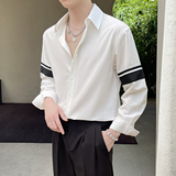 2025春夏新款轻熟风轻奢高级感拼接落肩宽松长袖衬衫A202CS510P65，男装衬衫，星座1311（原A202）