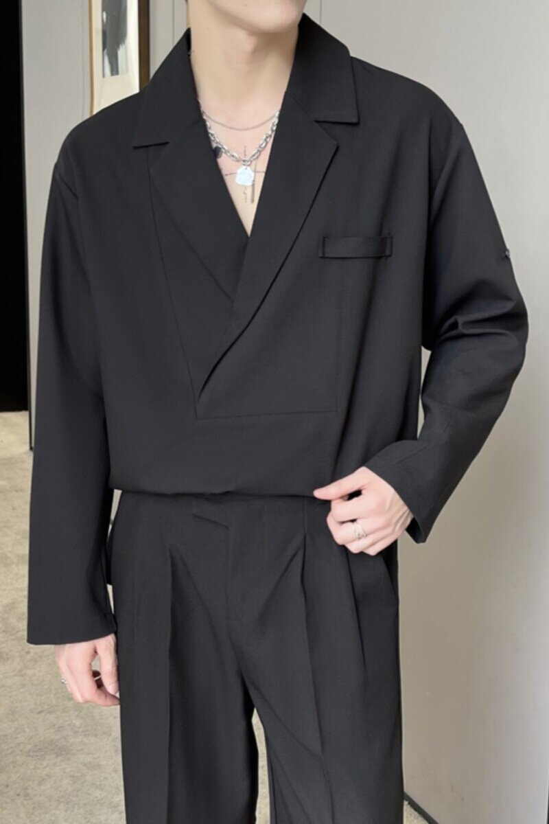 2025新款男士痞帅V领套头西装外套A202W2019P125,男装西服套装,星座1311（原A202）
