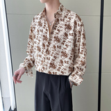 2025春夏新款男碎花长袖衬衫防晒上衣抖音衬衣A202CS9210P60，男装防晒衣，星座1311（原A202）