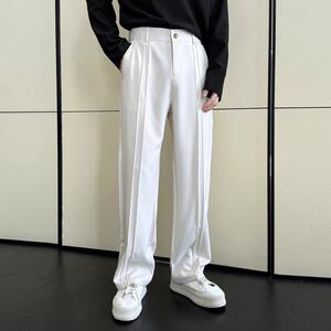 2025春夏新款男士宽松垂坠感阔腿拖地裤直筒休闲长裤A202K3021P70图片